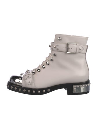 Alexander McQueen Leather Studded Accents Combat Boots