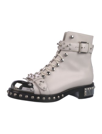 Alexander McQueen Leather Studded Accents Combat Boots