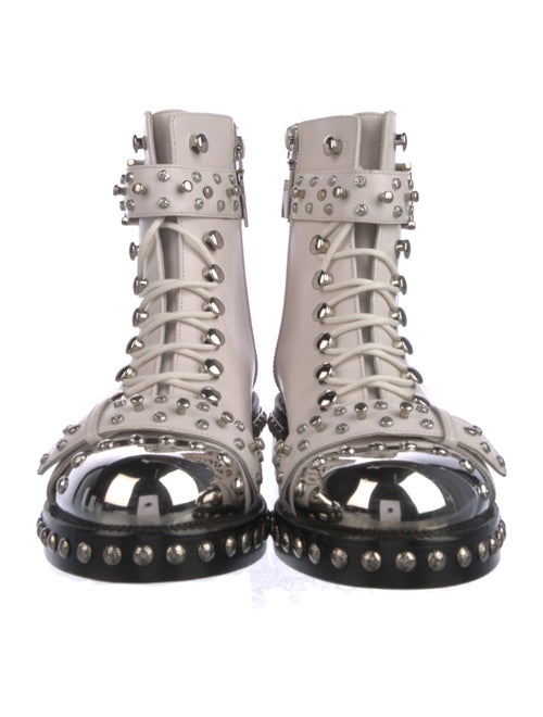 Alexander McQueen Leather Studded Accents Combat Boots