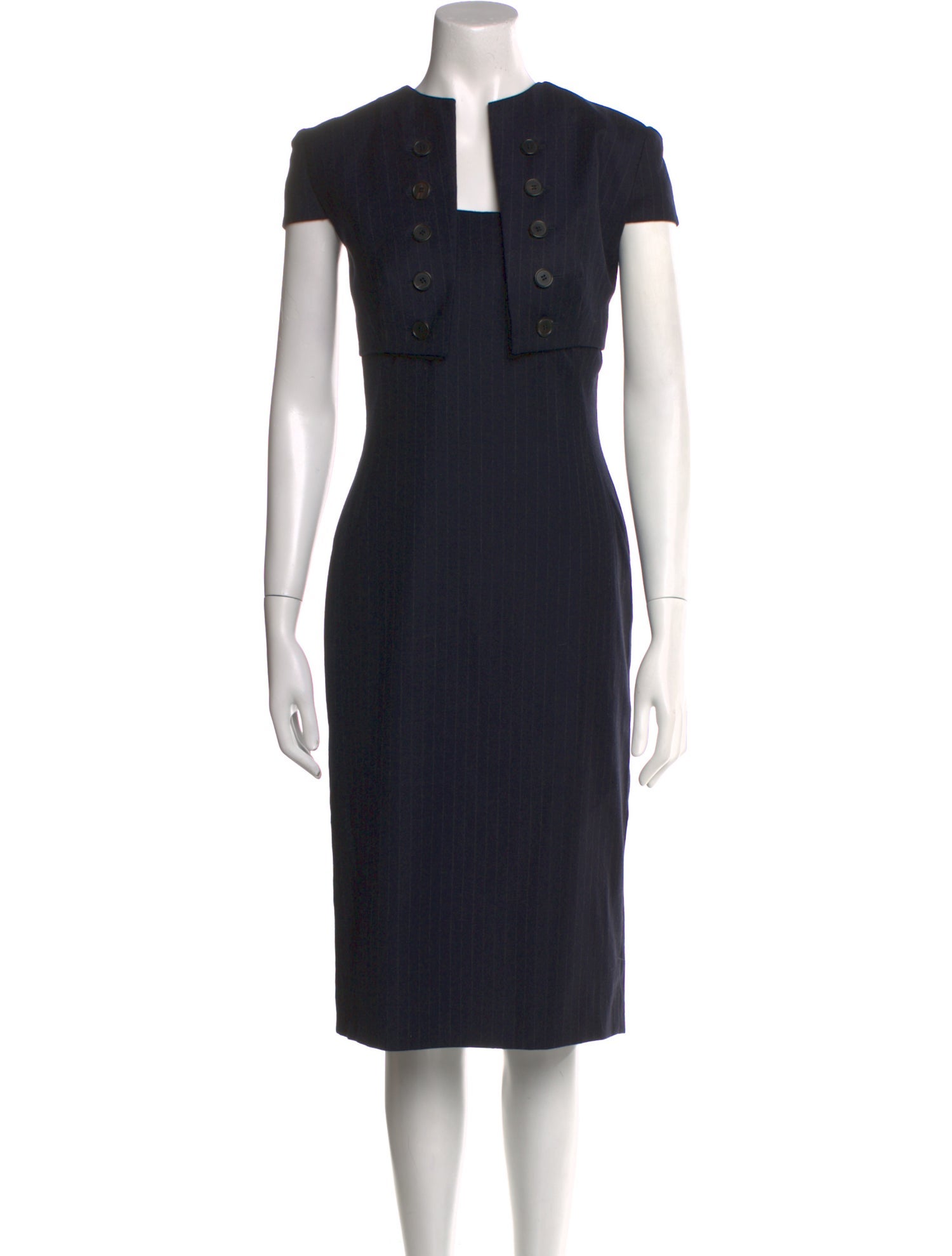 Alexander McQueen Wool Midi Length Dress