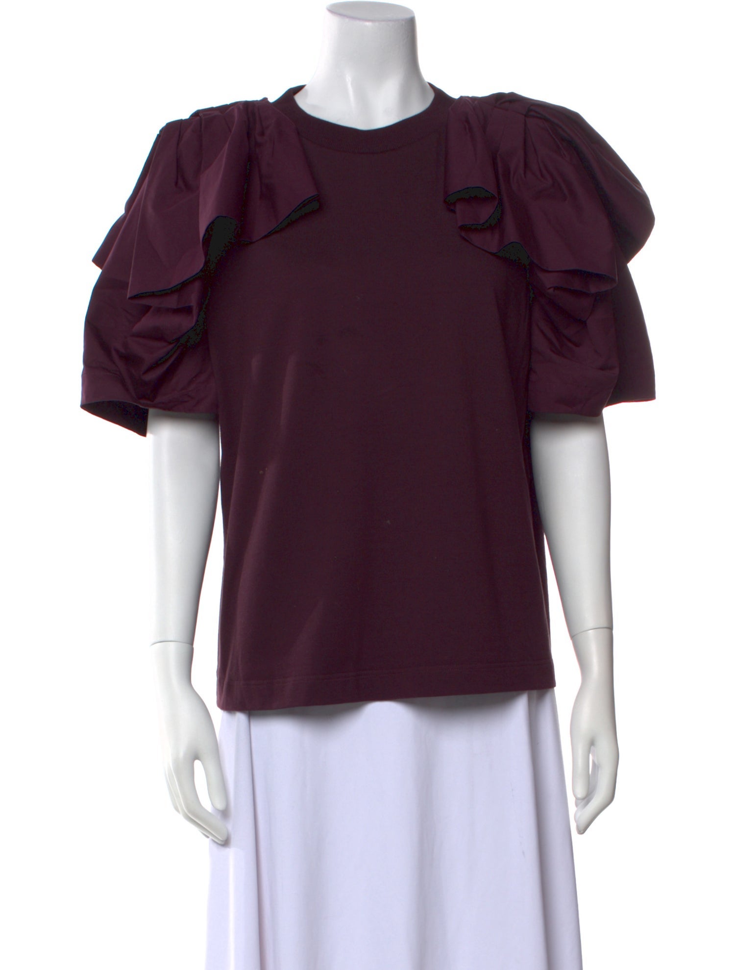 Alexander McQueen Crew Neck Short Sleeve Blouse