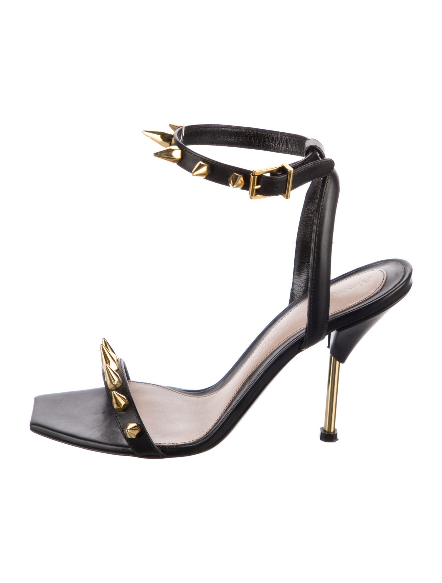 Alexander McQueen Leather Studded Accents Sandals