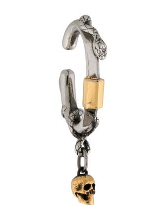 Alexander McQueen Two-Tone Snake & Skull Single Ear Cuff Earring