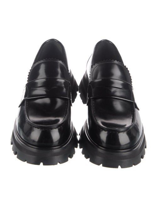 Alexander McQueen Leather Scalloped Accent Loafers