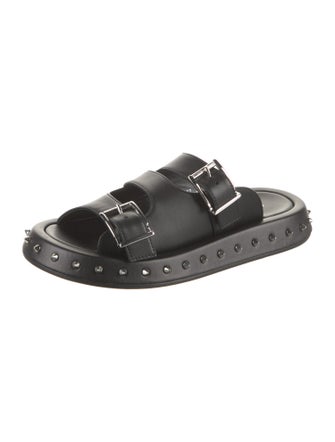 Alexander McQueen Leather Studded Accents Slides
