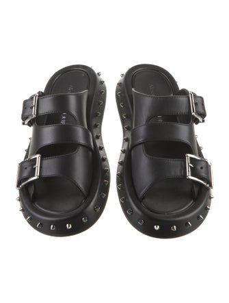 Alexander McQueen Leather Studded Accents Slides