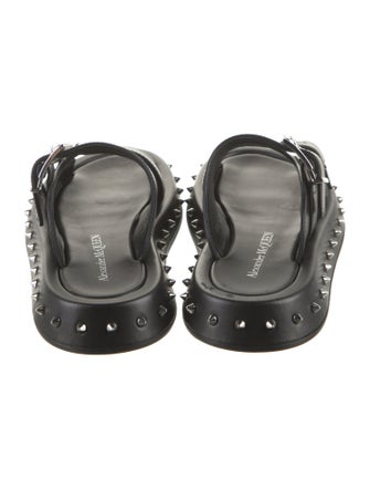 Alexander McQueen Leather Studded Accents Slides