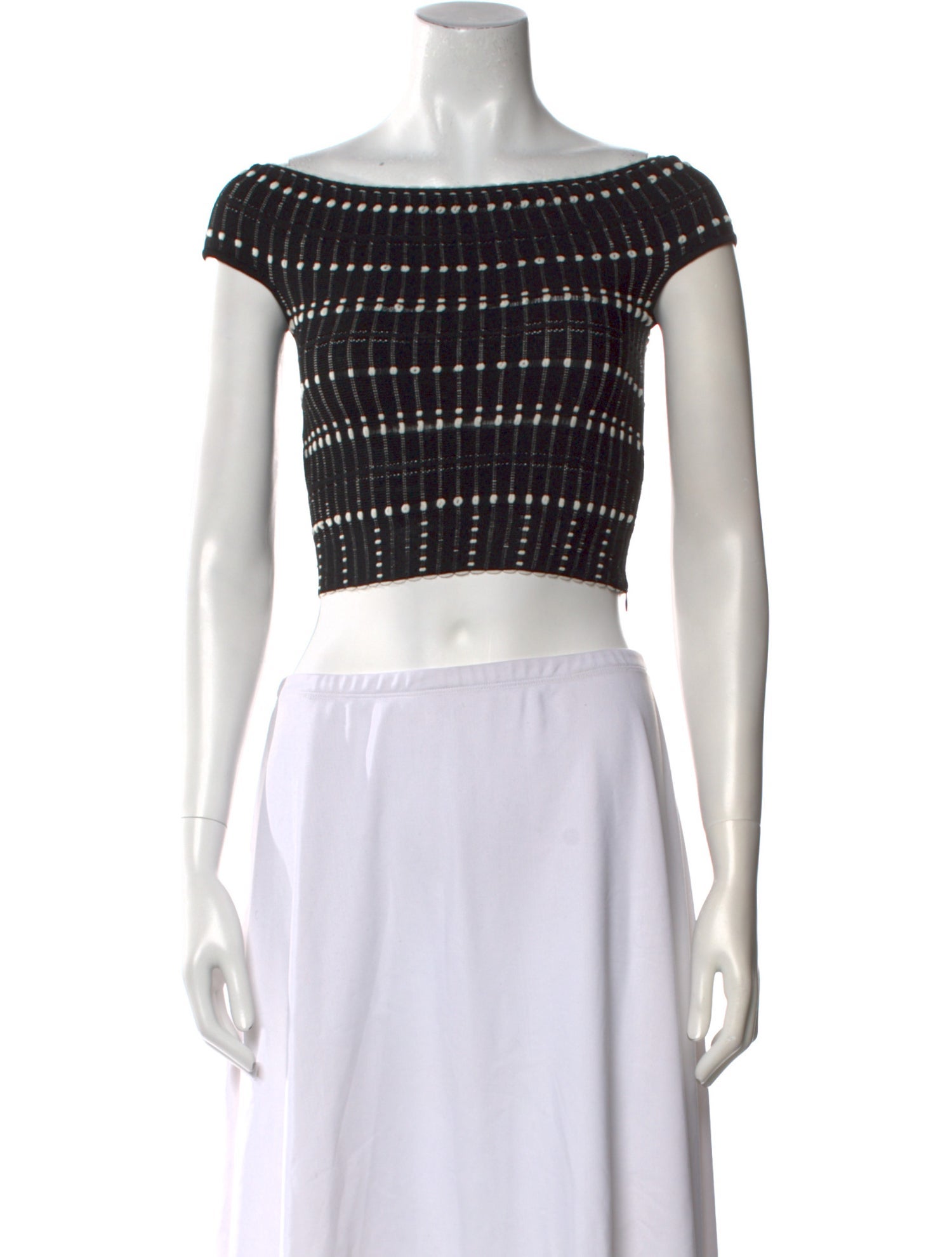 Alexander McQueen Striped Bateau Neckline Crop Top w/ Tags