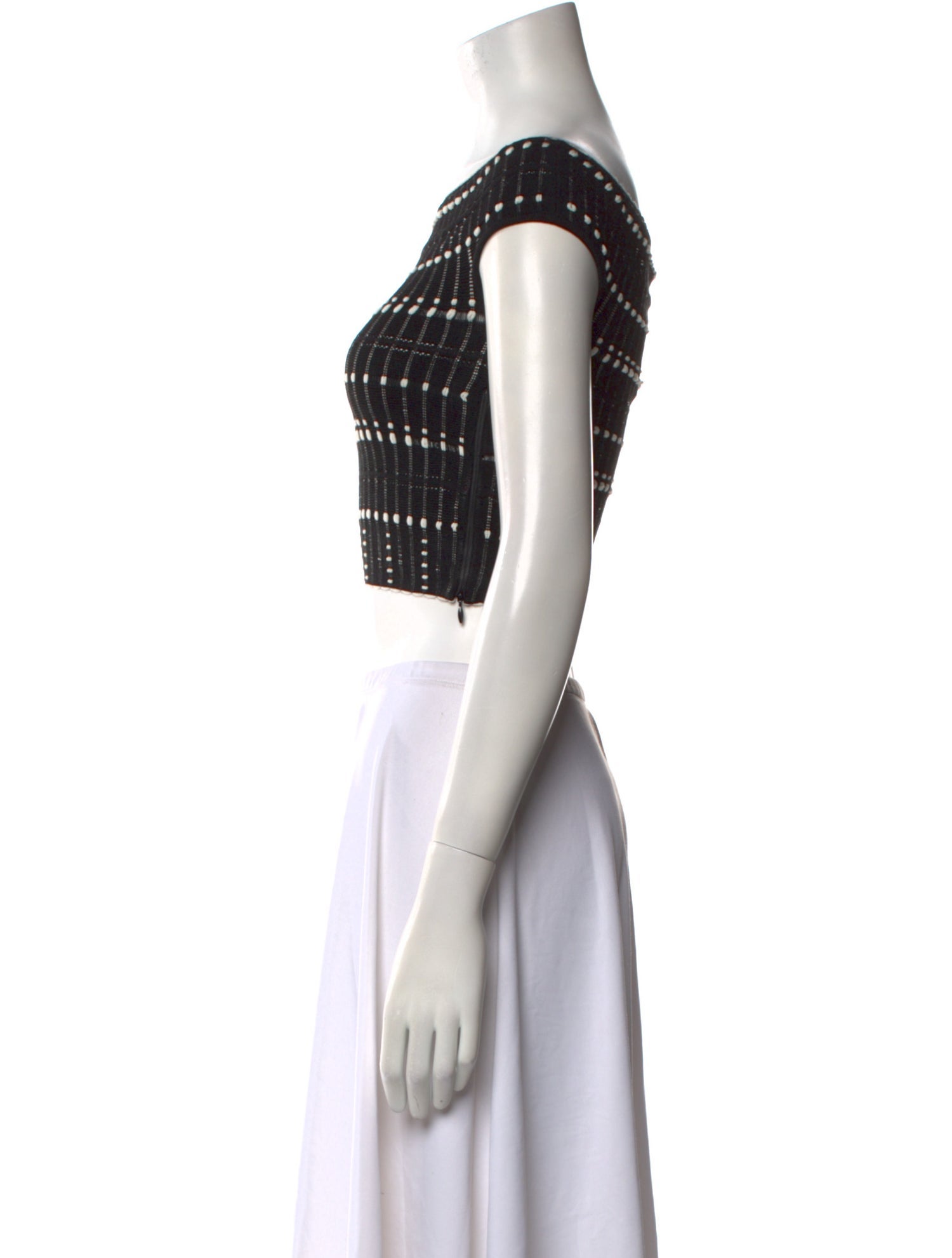Alexander McQueen Striped Bateau Neckline Crop Top w/ Tags