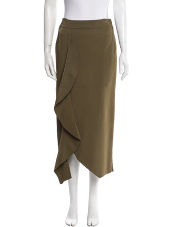 Alexander McQueen Ruffle Embellishment Midi Length Skirt