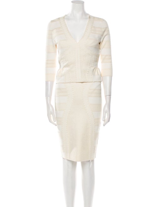 Alexander McQueen Striped Skirt Set