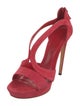 Alexander McQueen Suede Cutout Accent Slingback Sandals