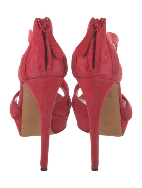 Alexander McQueen Suede Cutout Accent Slingback Sandals