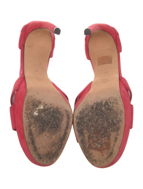 Alexander McQueen Suede Cutout Accent Slingback Sandals