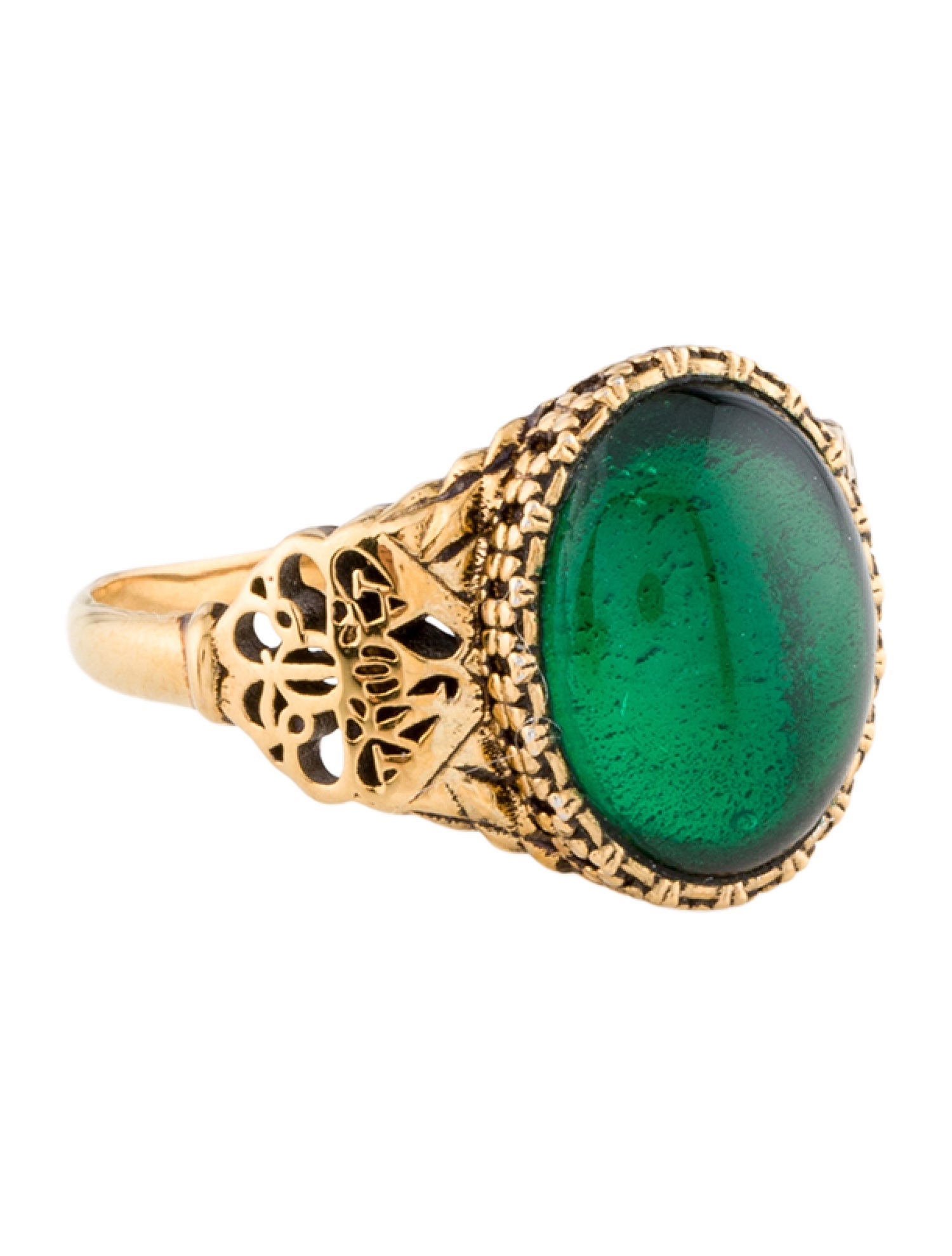 Alexander McQueen Glass Seal Signature Cocktail Ring