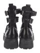 Alexander McQueen Leather Cutout Accent Combat Boots