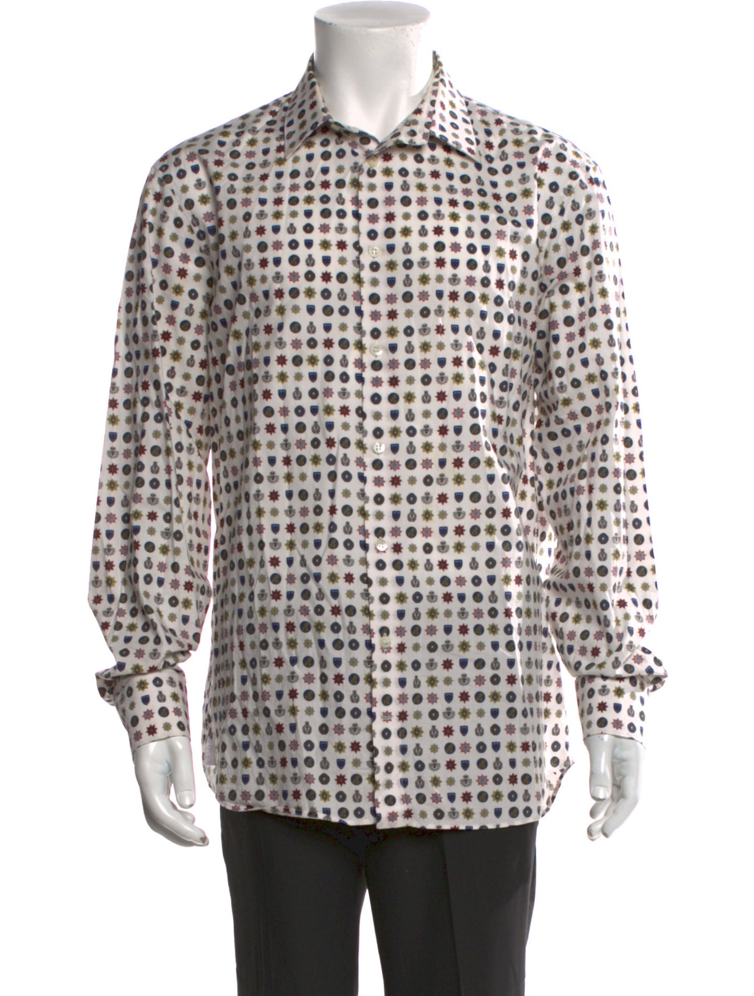 Alexander McQueen Printed Long Sleeve Dress Shirt