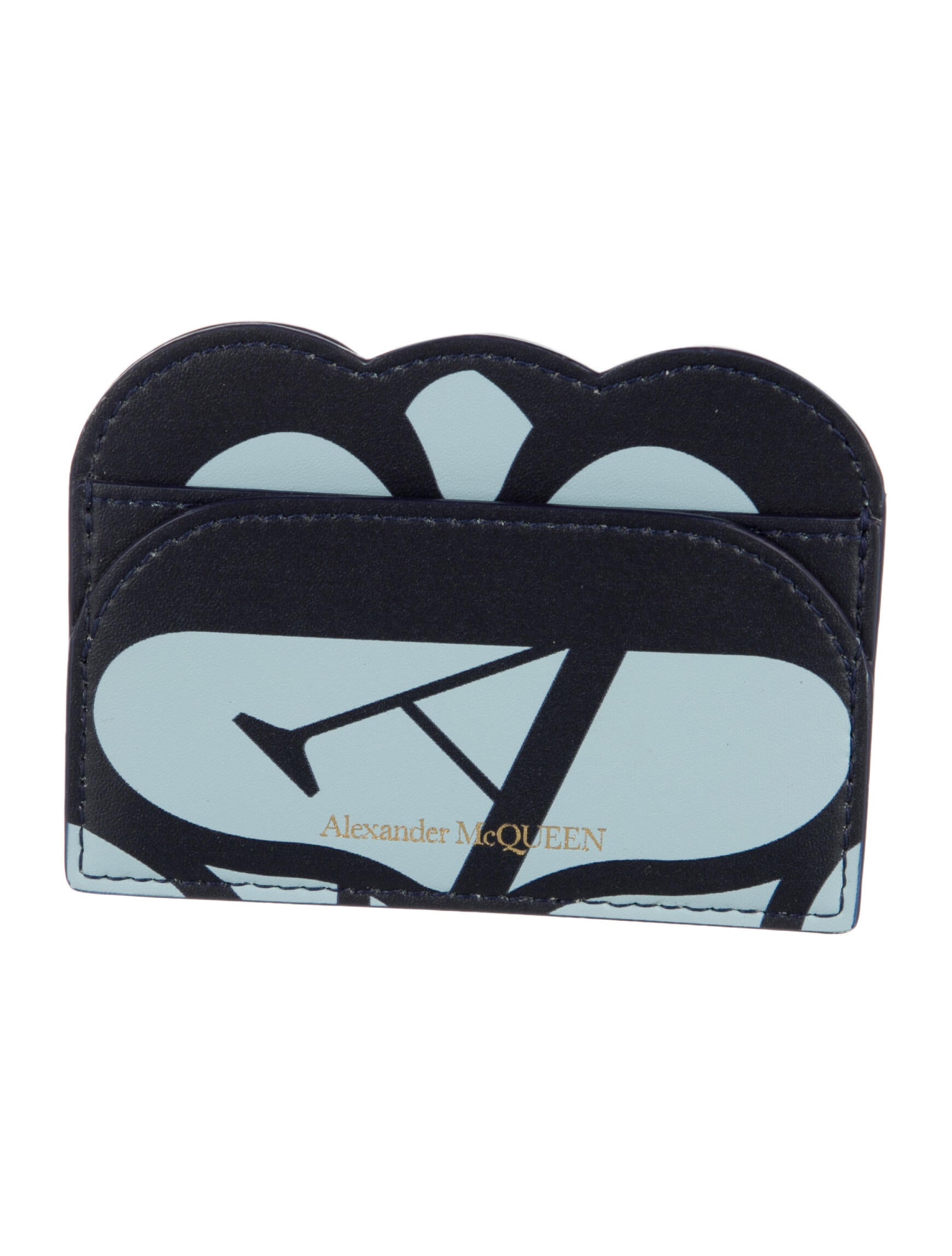 Alexander McQueen Leather Colorblock Pattern Wallet