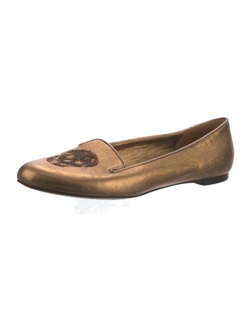 Alexander McQueen Leather Sequin Embellishments Loafers