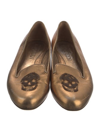 Alexander McQueen Leather Sequin Embellishments Loafers