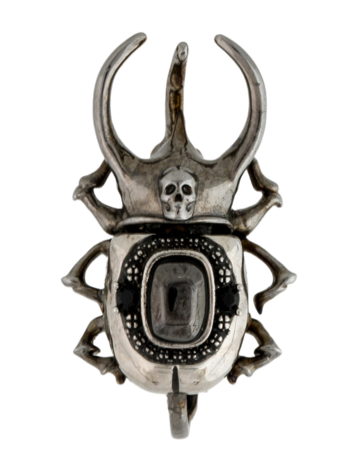 Alexander McQueen Crystal Beetle Single Clip-On Earring