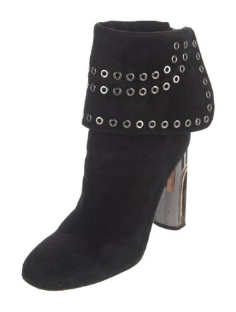 Alexander McQueen Suede Studded Accents Boots