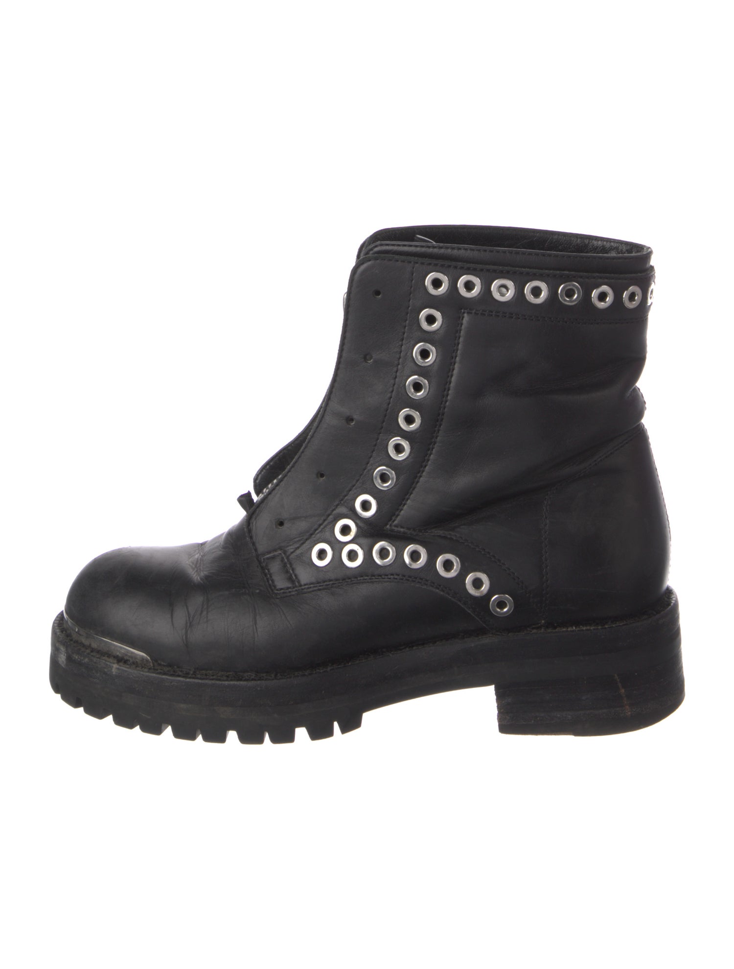 Alexander McQueen Leather Combat Boots
