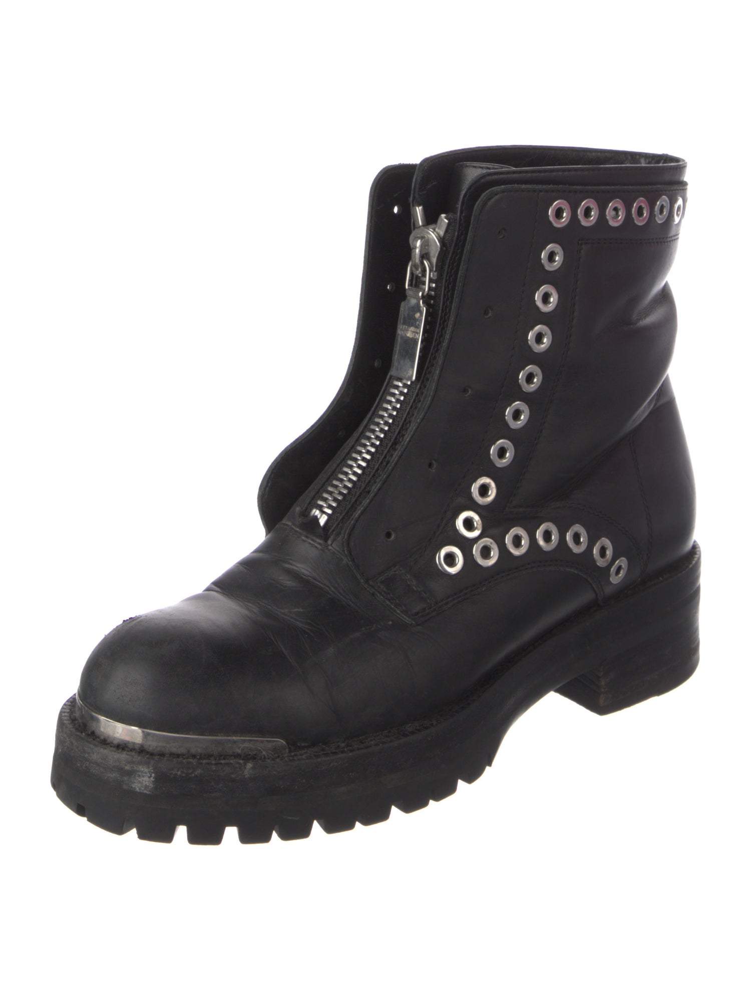 Alexander McQueen Leather Combat Boots