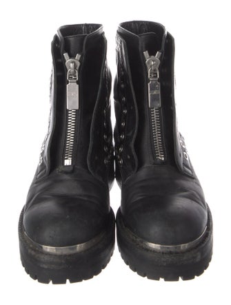 Alexander McQueen Leather Combat Boots