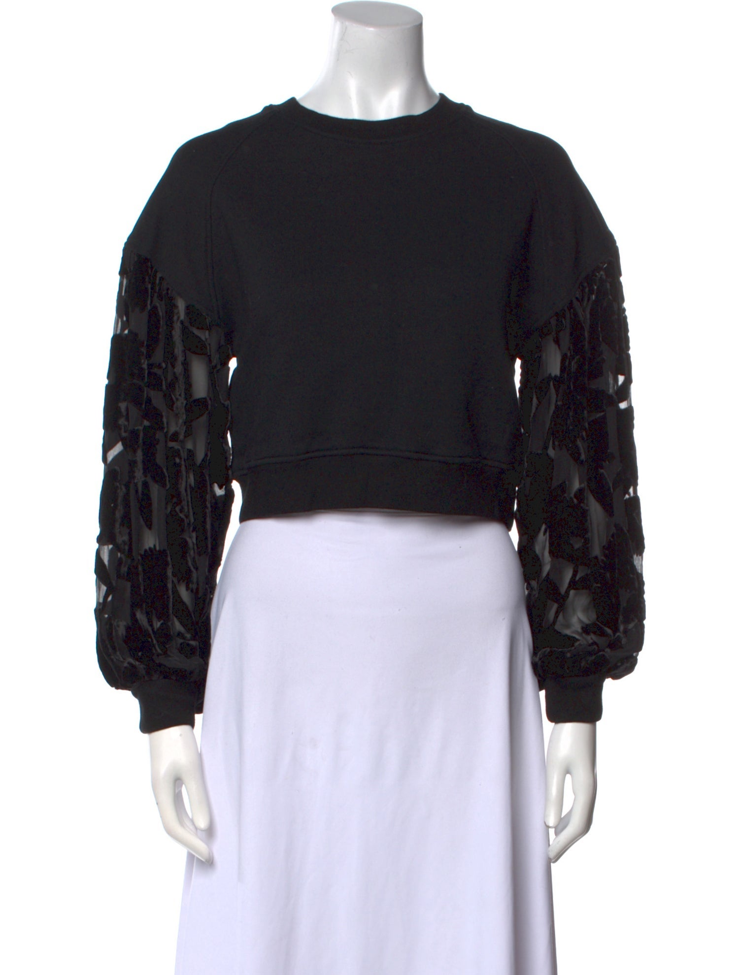 Alexander McQueen Lace Pattern Crew Neck Sweater