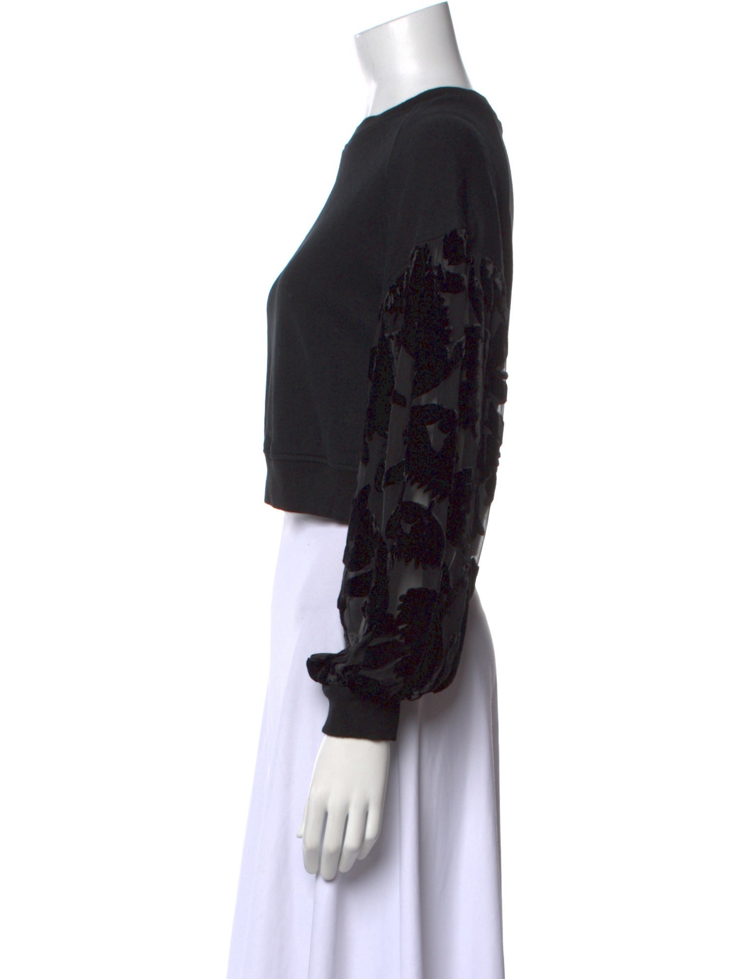 Alexander McQueen Lace Pattern Crew Neck Sweater