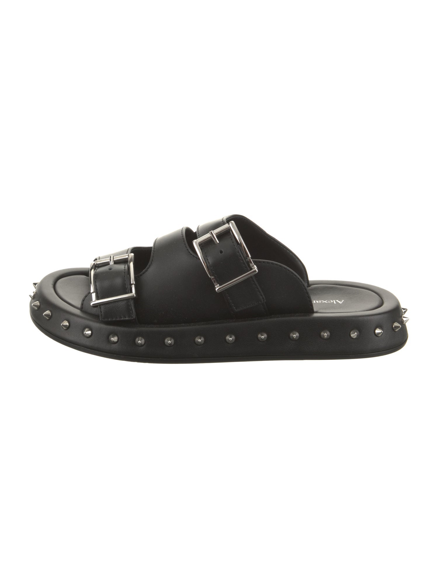 Alexander McQueen Leather Studded Accents Slides