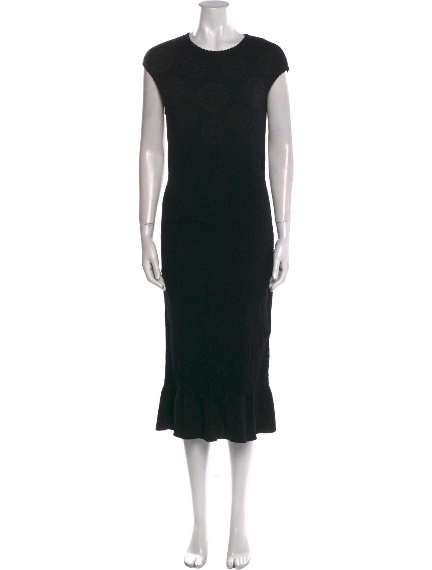 Alexander McQueen Crew Neck Midi Length Dress