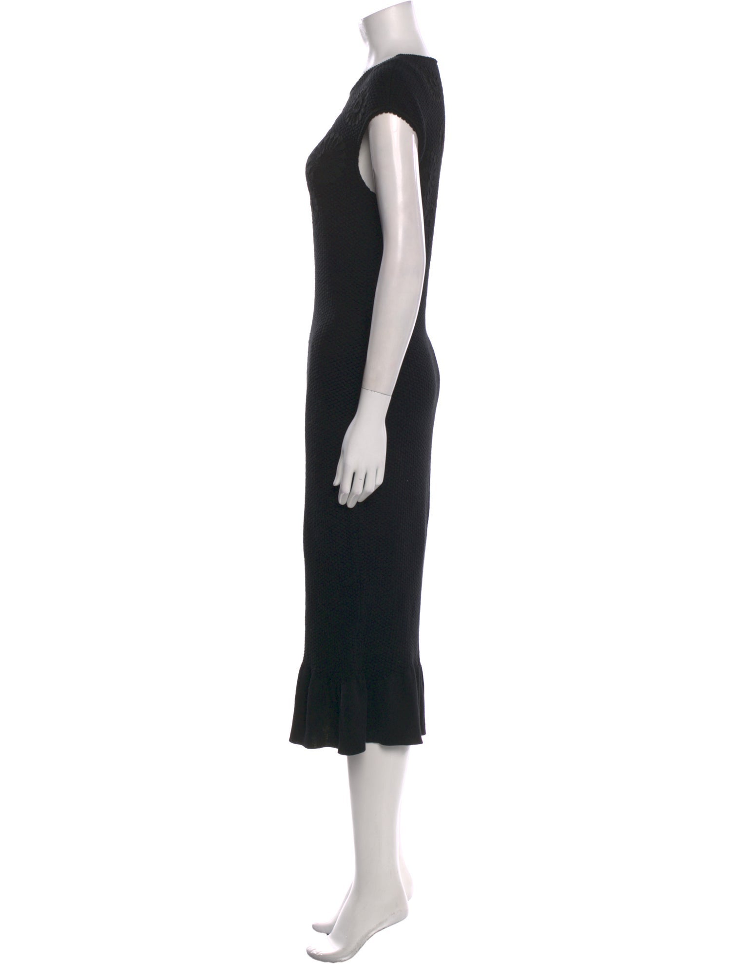 Alexander McQueen Crew Neck Midi Length Dress