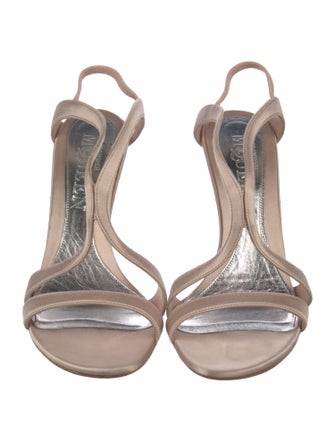 Alexander McQueen Satin Slingback Sandals
