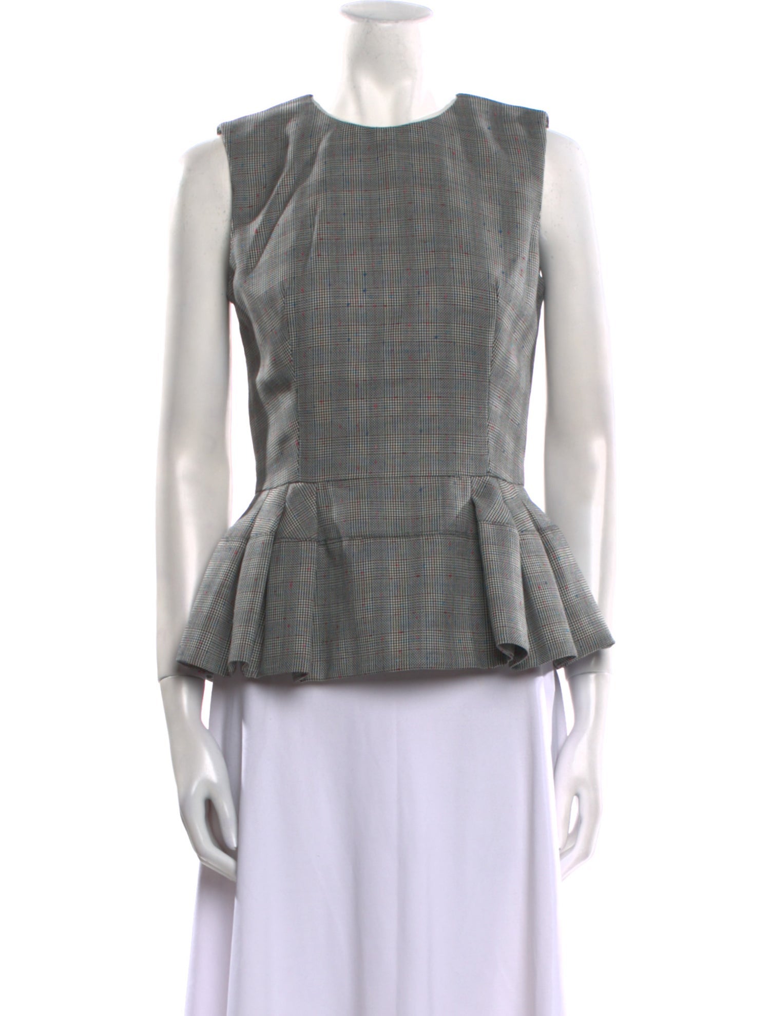 Alexander McQueen Wool Plaid Print Top