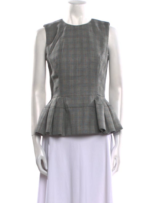 Alexander McQueen Wool Plaid Print Top
