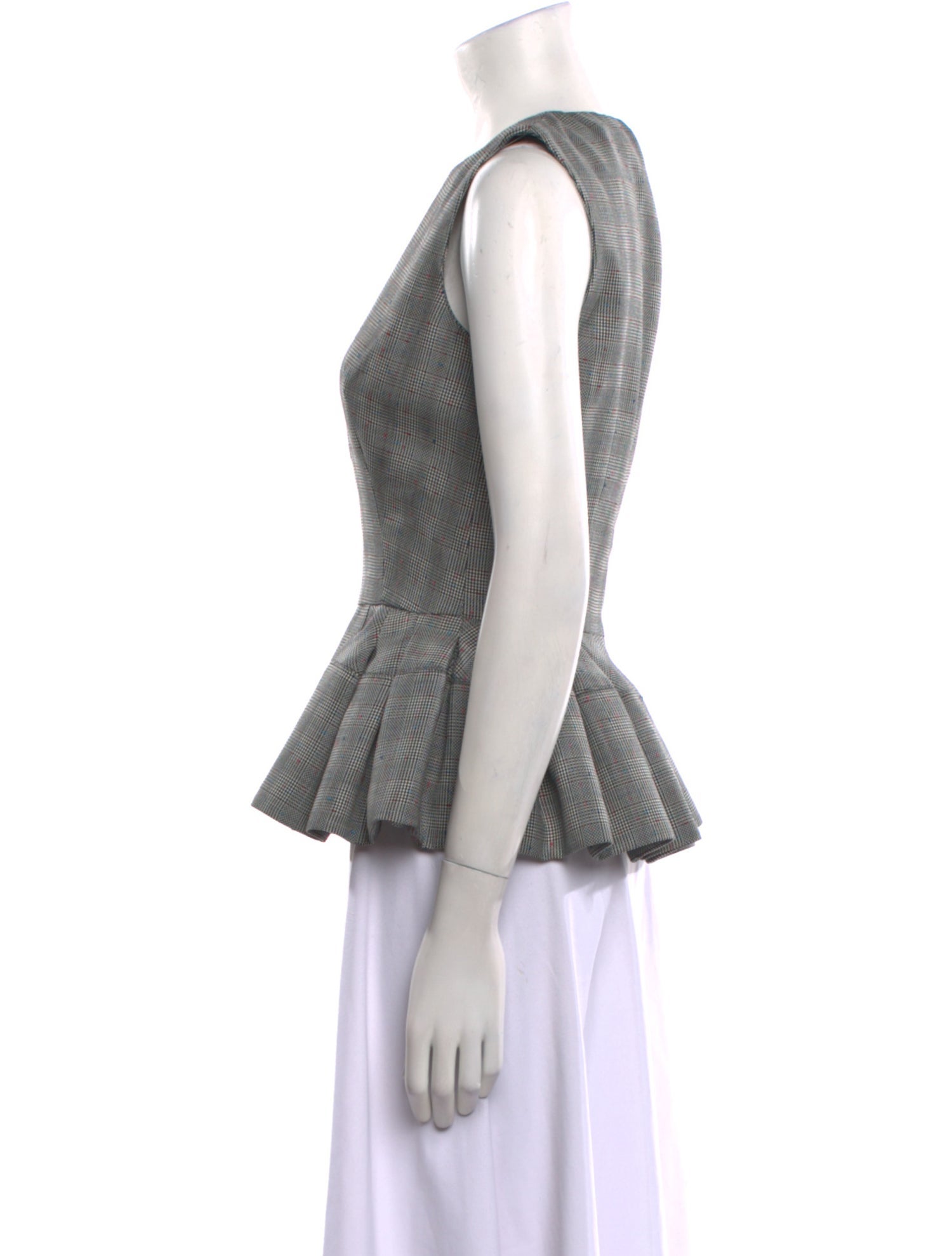 Alexander McQueen Wool Plaid Print Top