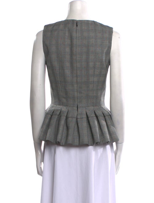 Alexander McQueen Wool Plaid Print Top