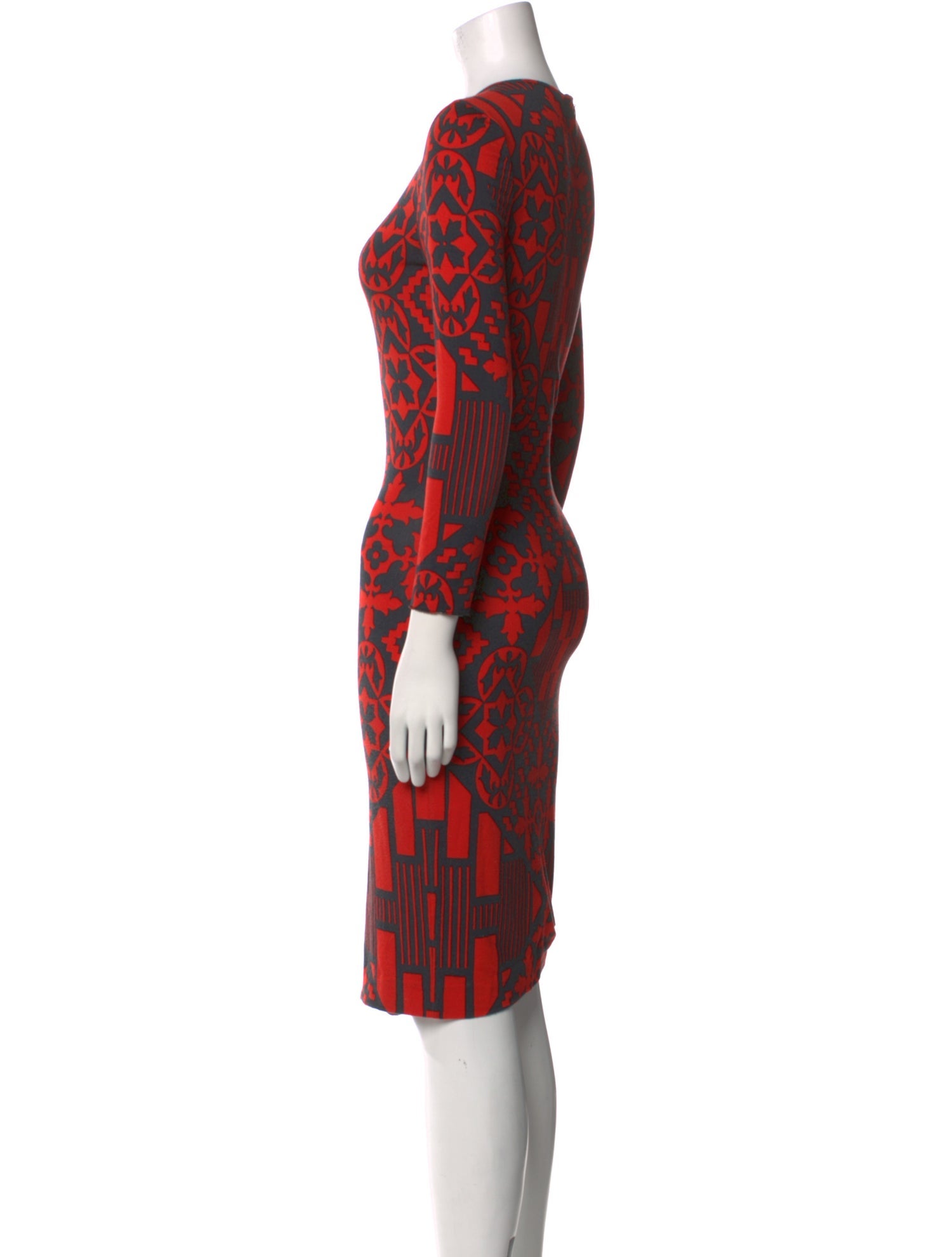 Alexander McQueen Printed Midi Length Dress
