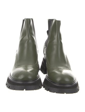 Alexander McQueen Patent Leather Colorblock Pattern Chelsea Boots