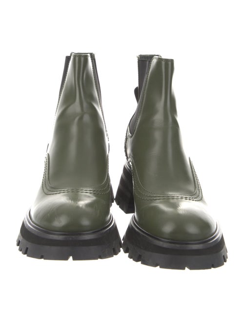 Alexander McQueen Patent Leather Colorblock Pattern Chelsea Boots