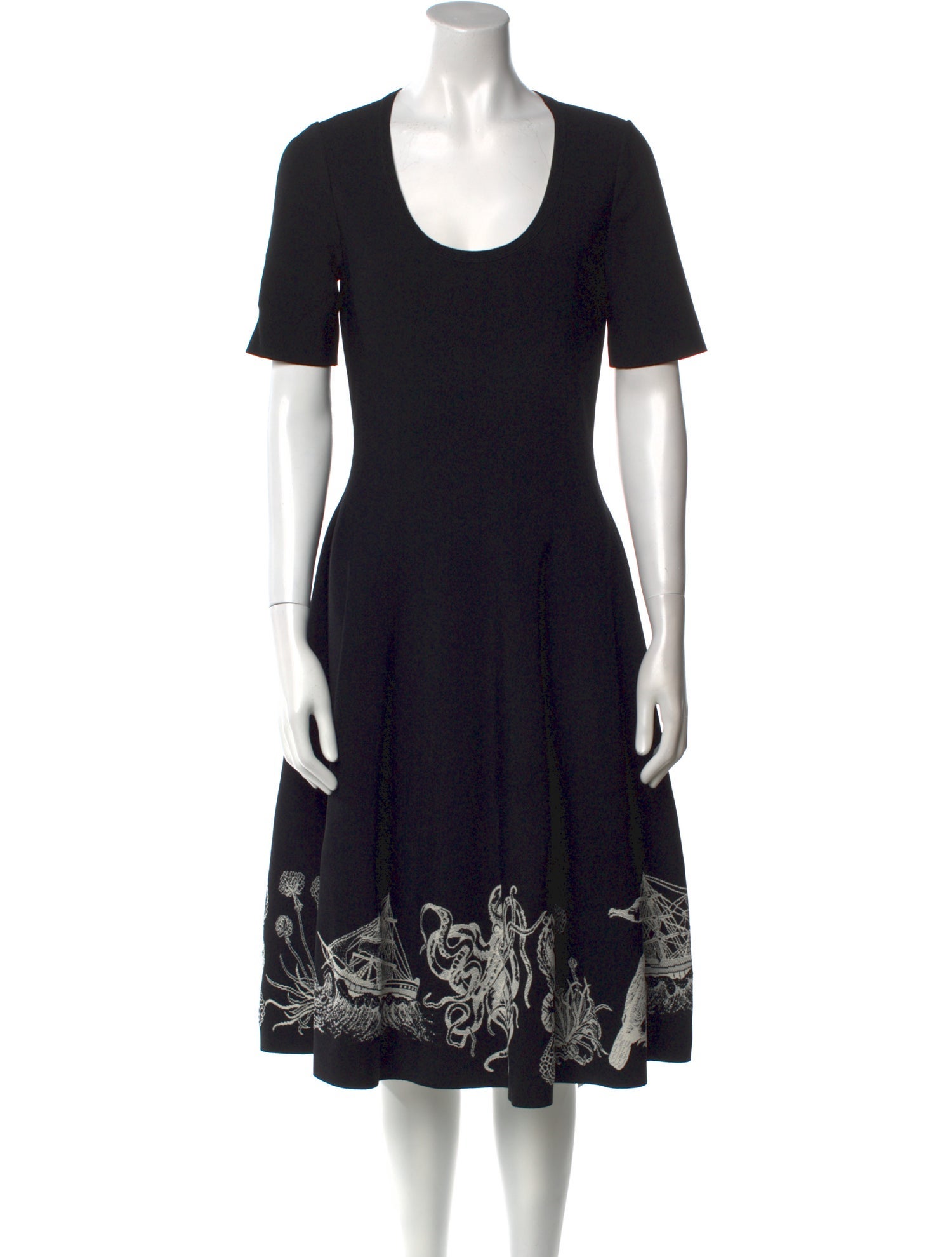 Alexander McQueen Graphic Print Knee-Length Dress