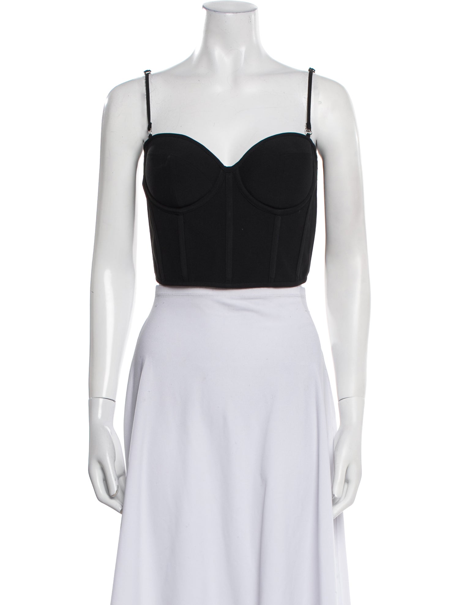 Alexander McQueen Square Neckline Sleeveless Crop Top