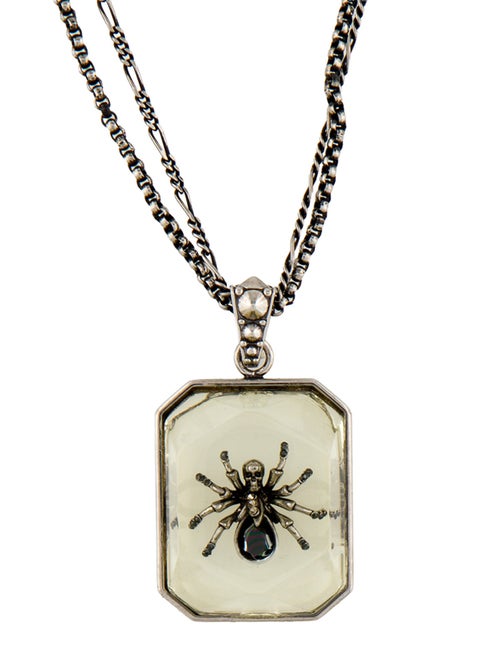 Alexander McQueen Resin & Crystal Spider Pendant Necklace