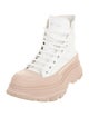Alexander McQueen Leather Colorblock Pattern Combat Boots