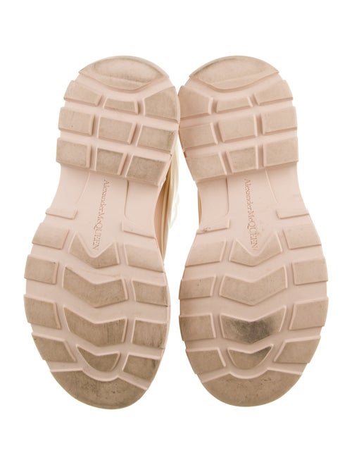 Alexander McQueen Leather Colorblock Pattern Combat Boots