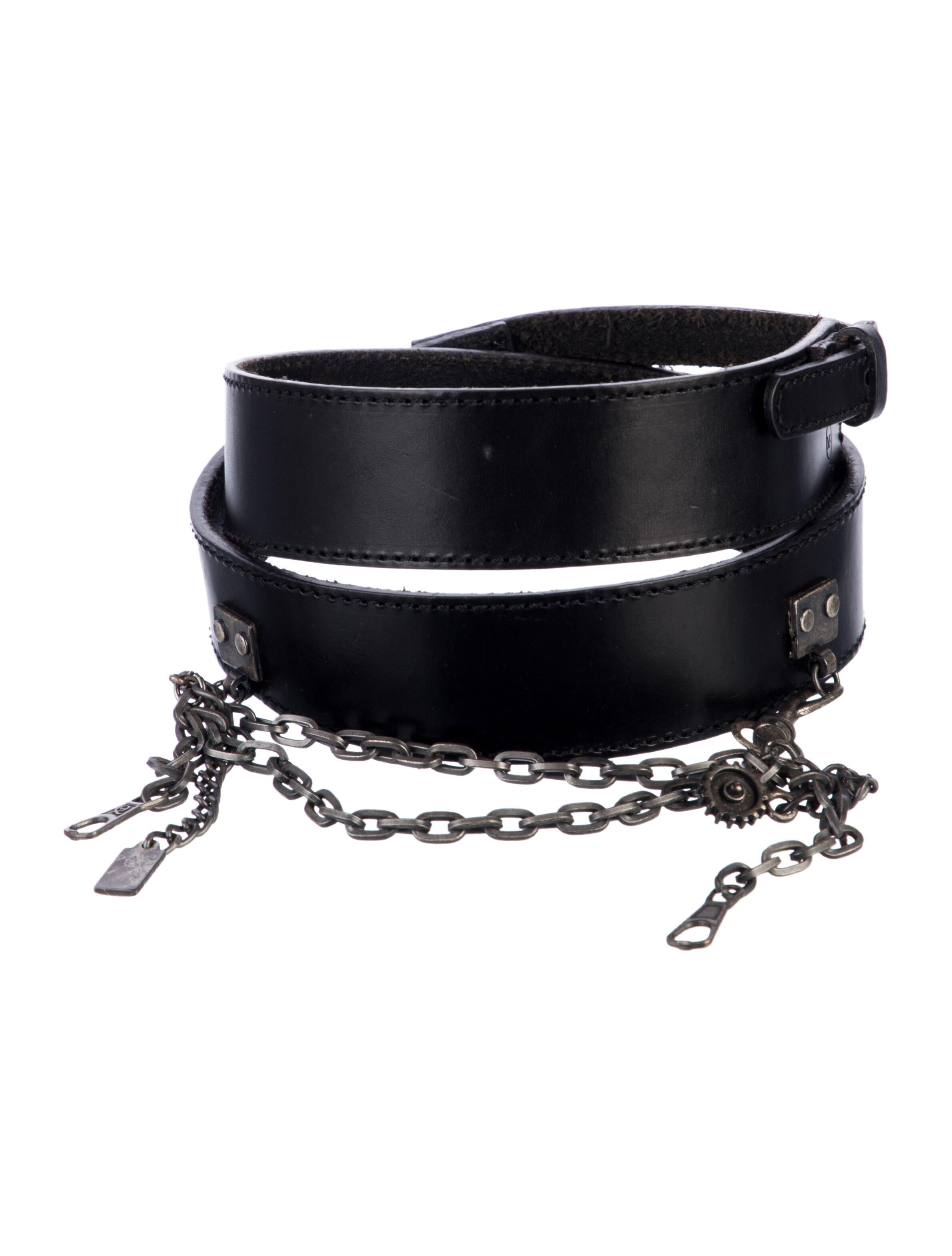 Alexander McQueen Leather Chain-Link Accents Waist Belt