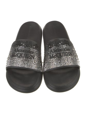 Alexander McQueen Rubber Crystal Embellishments Slides