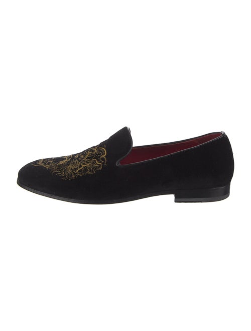 Alexander McQueen Velvet Embroidered Accent Slippers